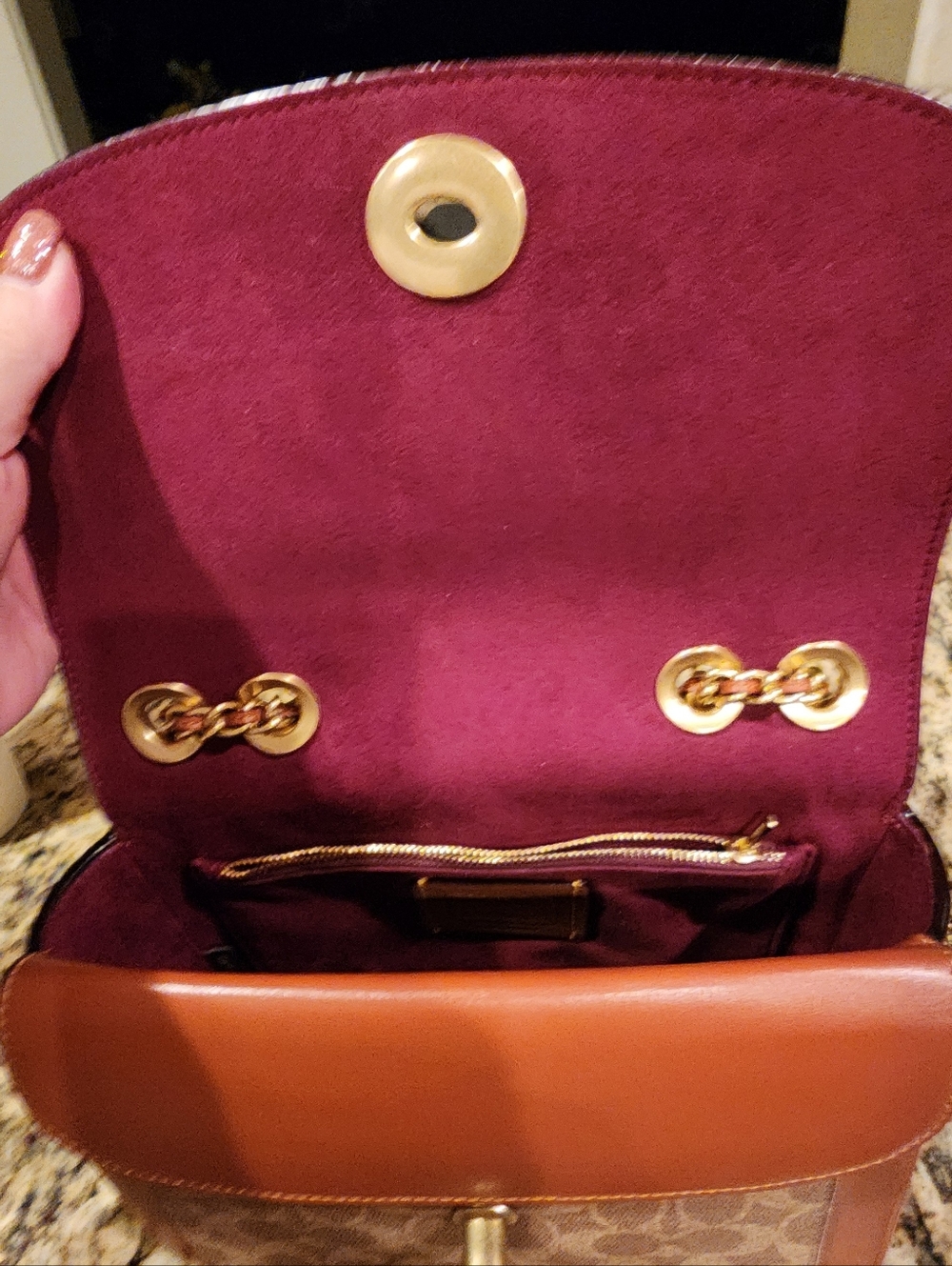 Coach Tea Rose And Signature Shoulder Handbag - Picture 7 of 7